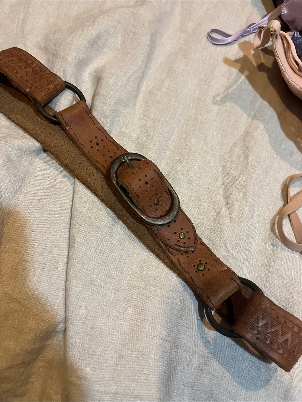 Lucky Brand Brown Leather Studded Strap Sandal Accent